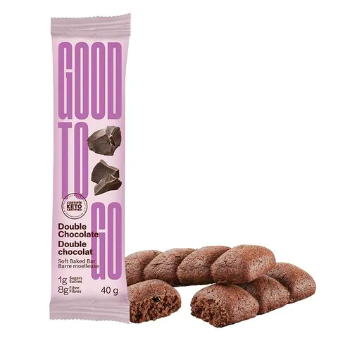 GOOD TO GO Double Chocolate Soft Baked Bars, 40g x 9 Bars; Non GMO,  Certified Keto, Grain Free, Peanut Free, Gluten Free, B-Corp : :  Grocery & Gourmet Food