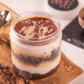 Order Online Sweets Chocolate Salted Caramel Cake Jar by Hola - DXB Keto Shop 