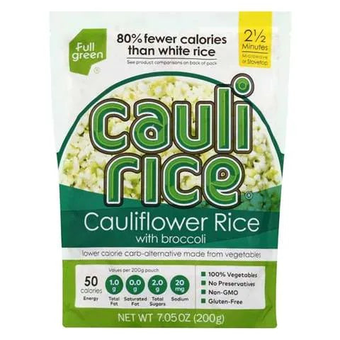 Order Online Cooking Full Green Cauliflower Rice With Broccoli 200g by Full Green - DXB Keto Shop 