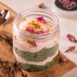 Order Online Sweets Rose Pistachio Cake Jar by Hola - DXB Keto Shop 