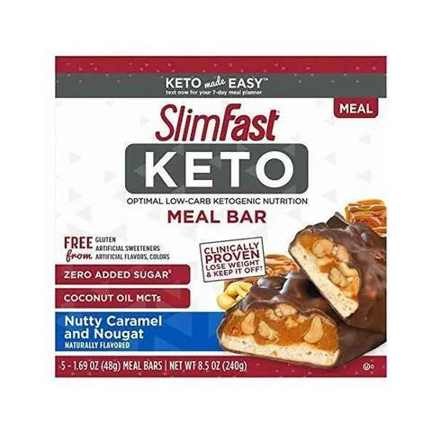 Order Online Sweets Slimfast Keto Meal Nutty Nougat 48g x5 by Slimfast - DXB Keto Shop 